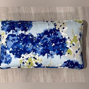 Floral Blue and Green Accent Pillow